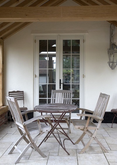 White external french doors with 10 peices of glass