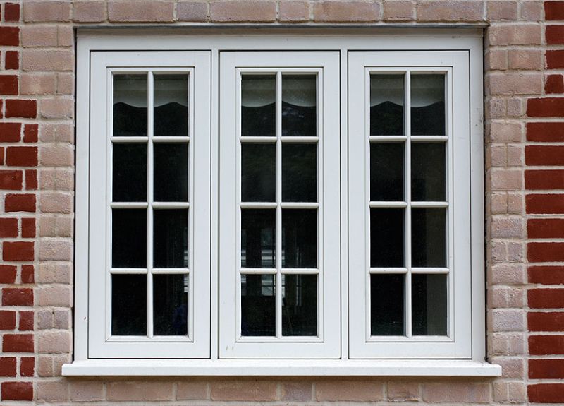 Flush casement timber white window