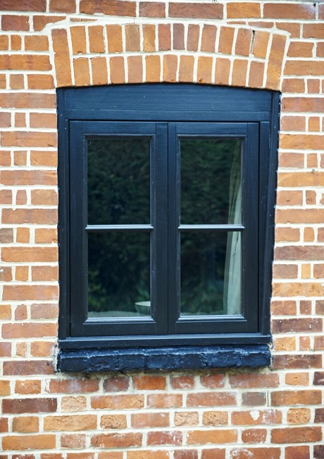  Double casement black window with horizontal bar