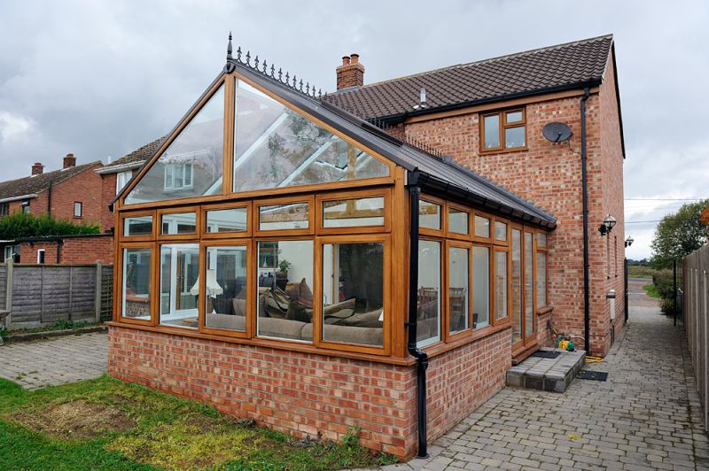 Hardwood Conservatory with double opening full glassed doors