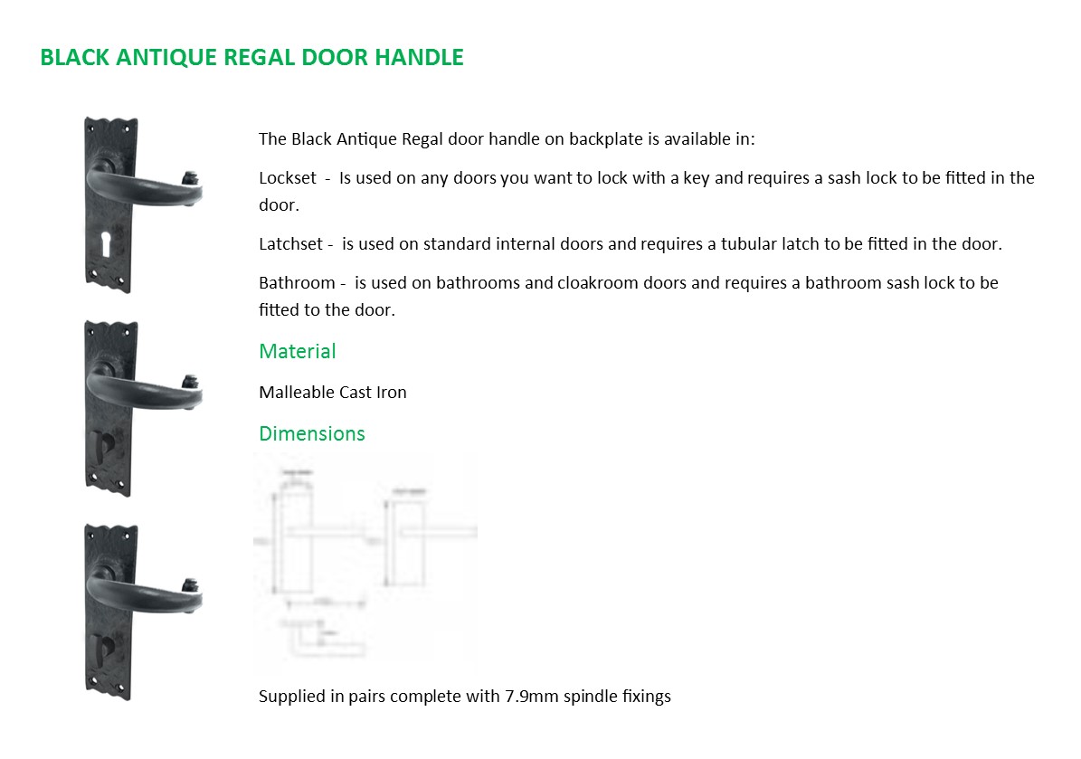 Black Antique Regal door handle